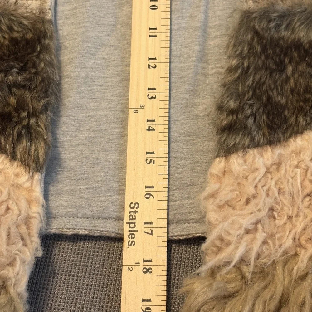 Titicaca Boho Faux Fur Shaggy Vest Indie Open Front Festival Layering Top S‎